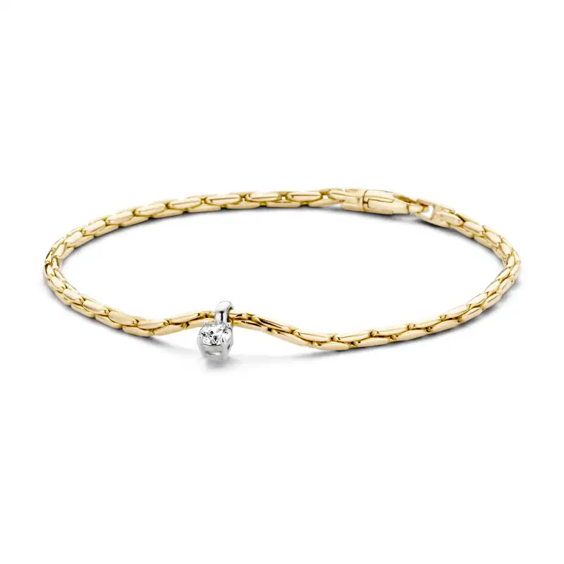 Blush Armband 2156BZI -  Geel en Wit Goud (14k) met Zirkonia